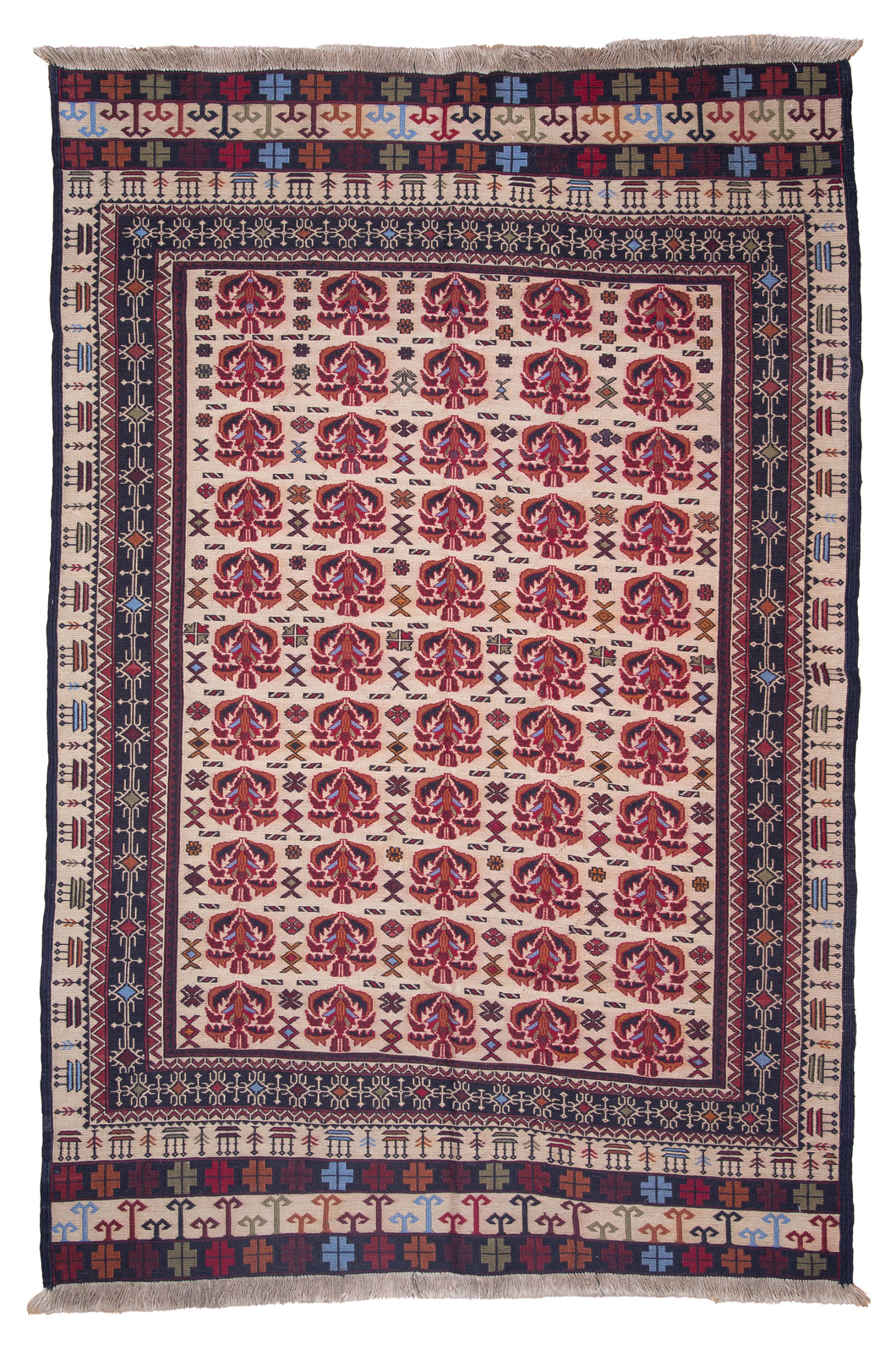 Floral Patterned Afghan Maliki Kilim