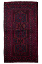 Load image into Gallery viewer, Deep Crimson Baluchi Wool Rug
