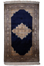 Load image into Gallery viewer, Midnight Medallion Qum Silk Rug
