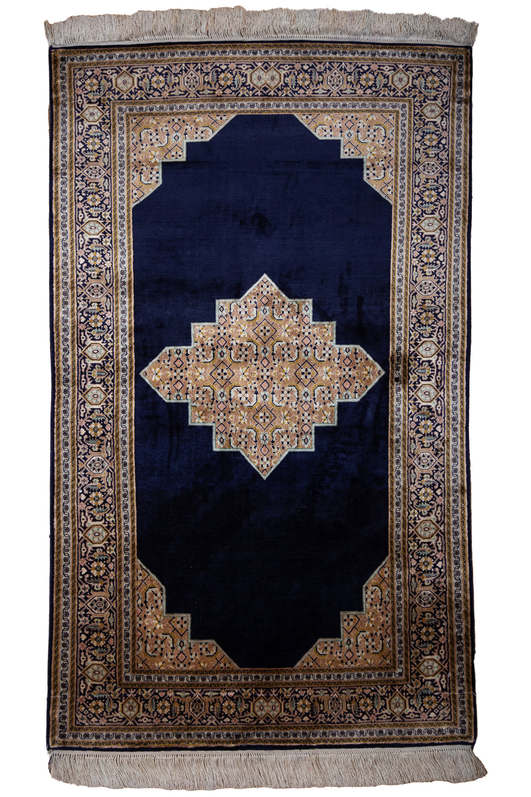 Midnight Medallion Qum Silk Rug