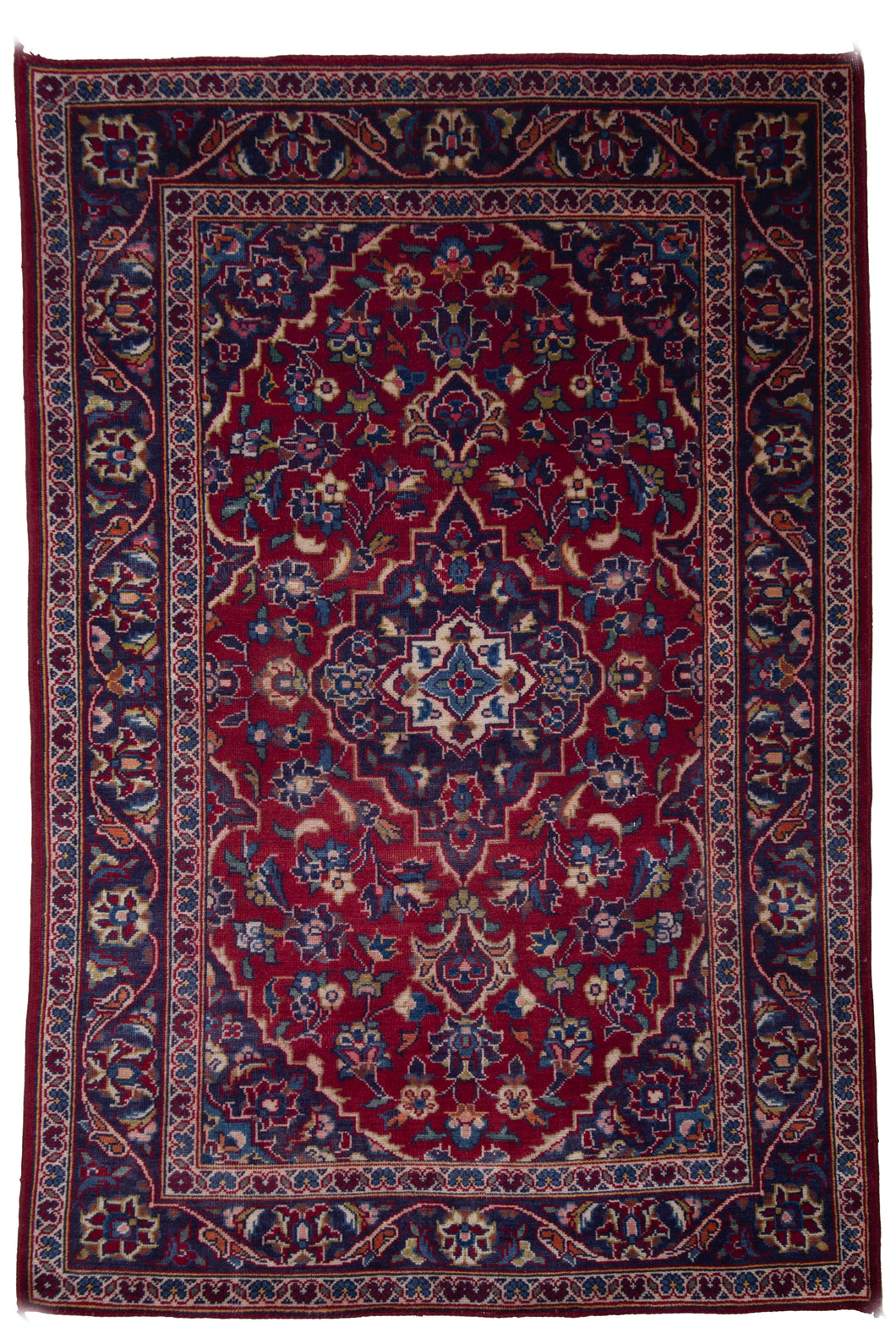 Persian Kashan Crimson Floral Rug