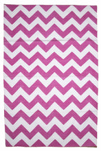Load image into Gallery viewer, Pink Chevron Handwoven Cotton Dhurrie

