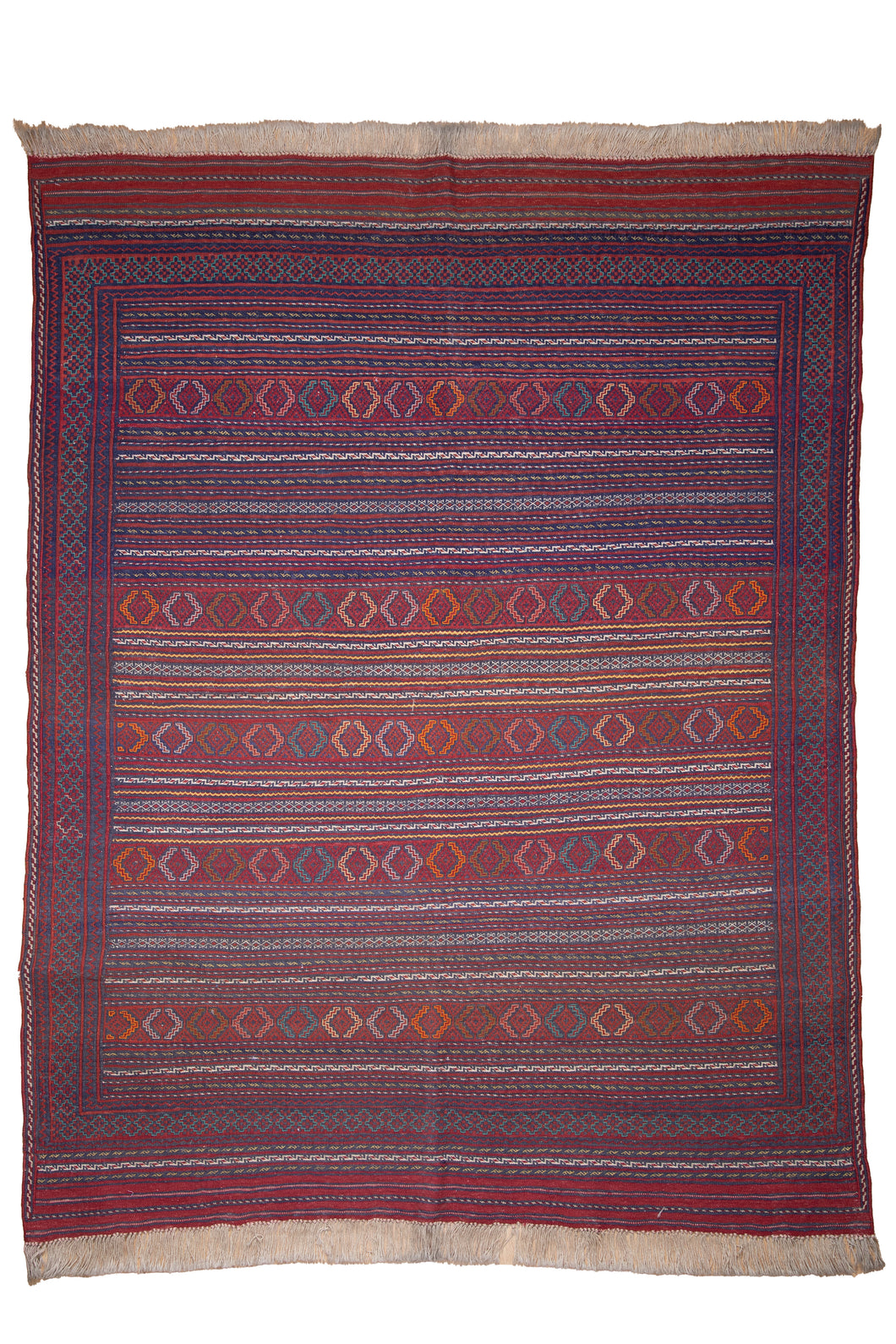Crimson Harmony Maliki Kilim Rug
