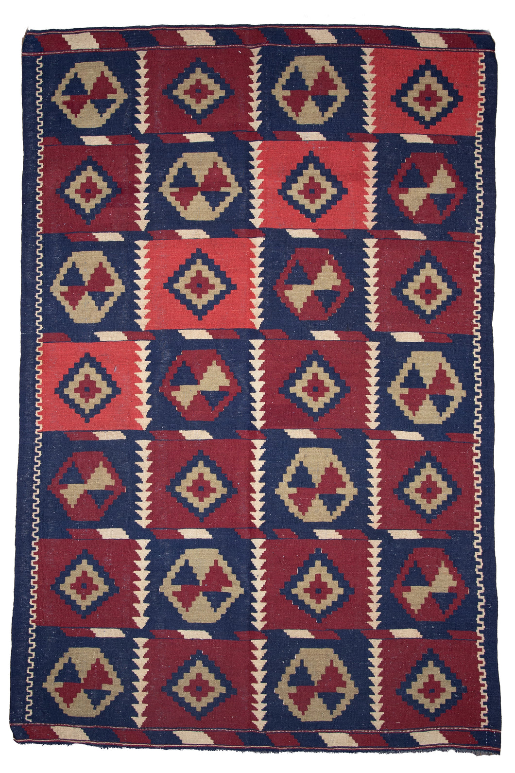 Geometric Heritage Irani Kilim Rug