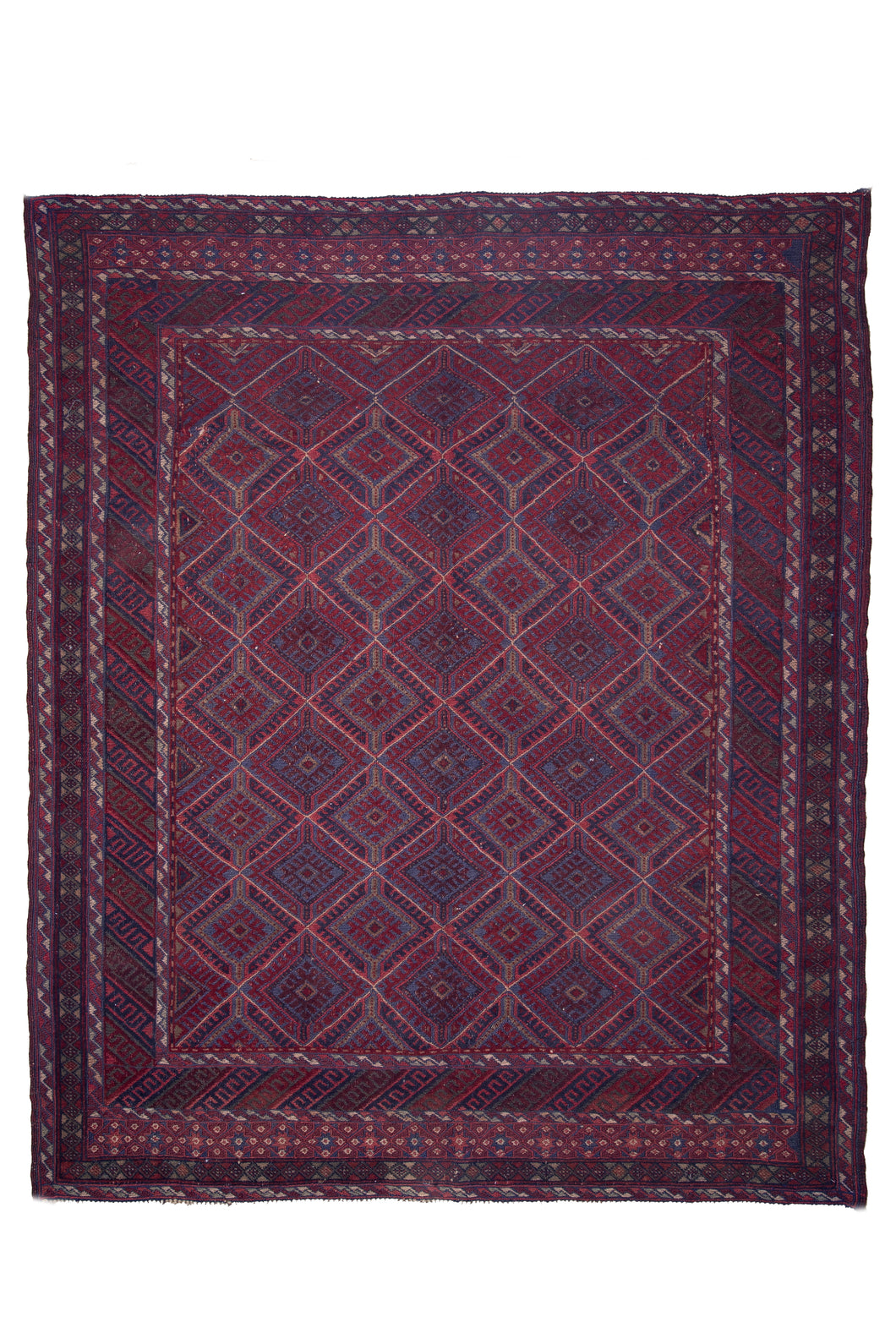 Deep Crimson Diamond Mashwani Kilim