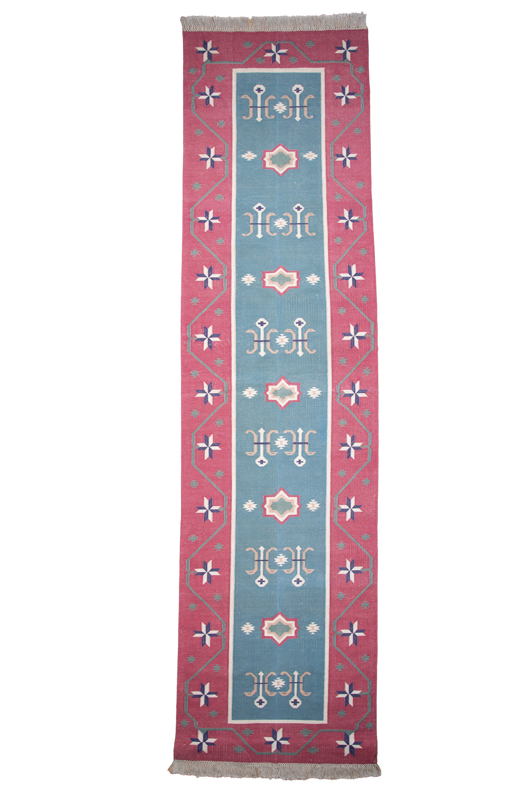 Handwoven Geometric Indian Cotton Dhurrie