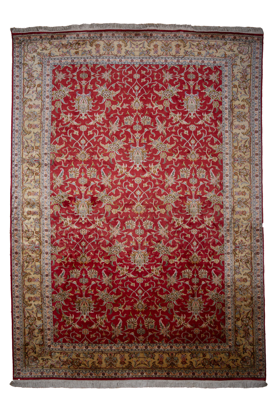 Shah Abbasi Red Kashmir Silk Rug