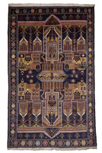 Load image into Gallery viewer, Afghani Wool Rug with Palace Motif
