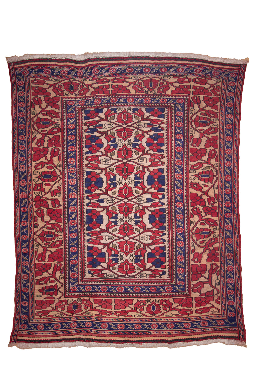 Vintage Ersari Kilim Tribal Masterpiece
