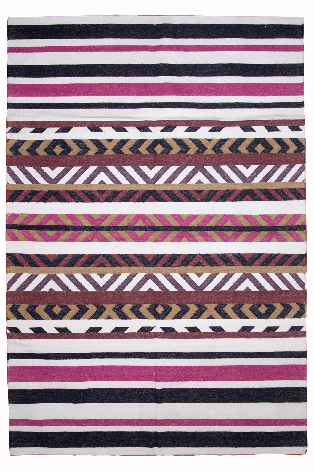 Tribal Geometric Cotton Dhurrie Rug