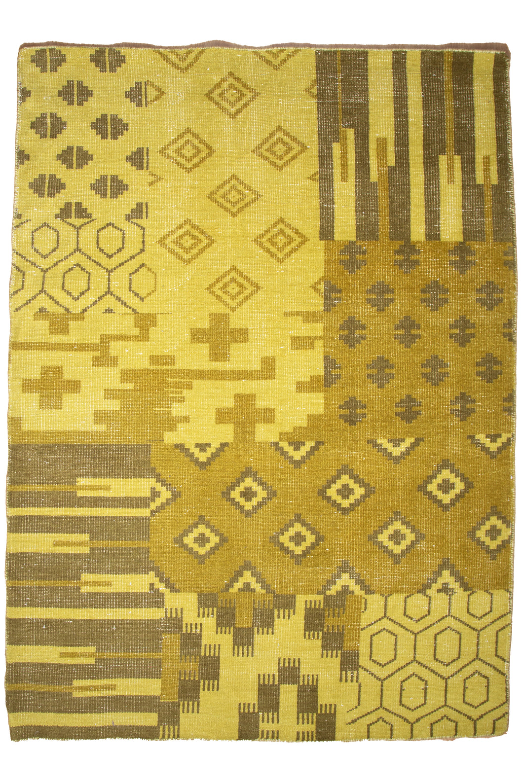 Golden Mosaic Handwoven Wool Rug