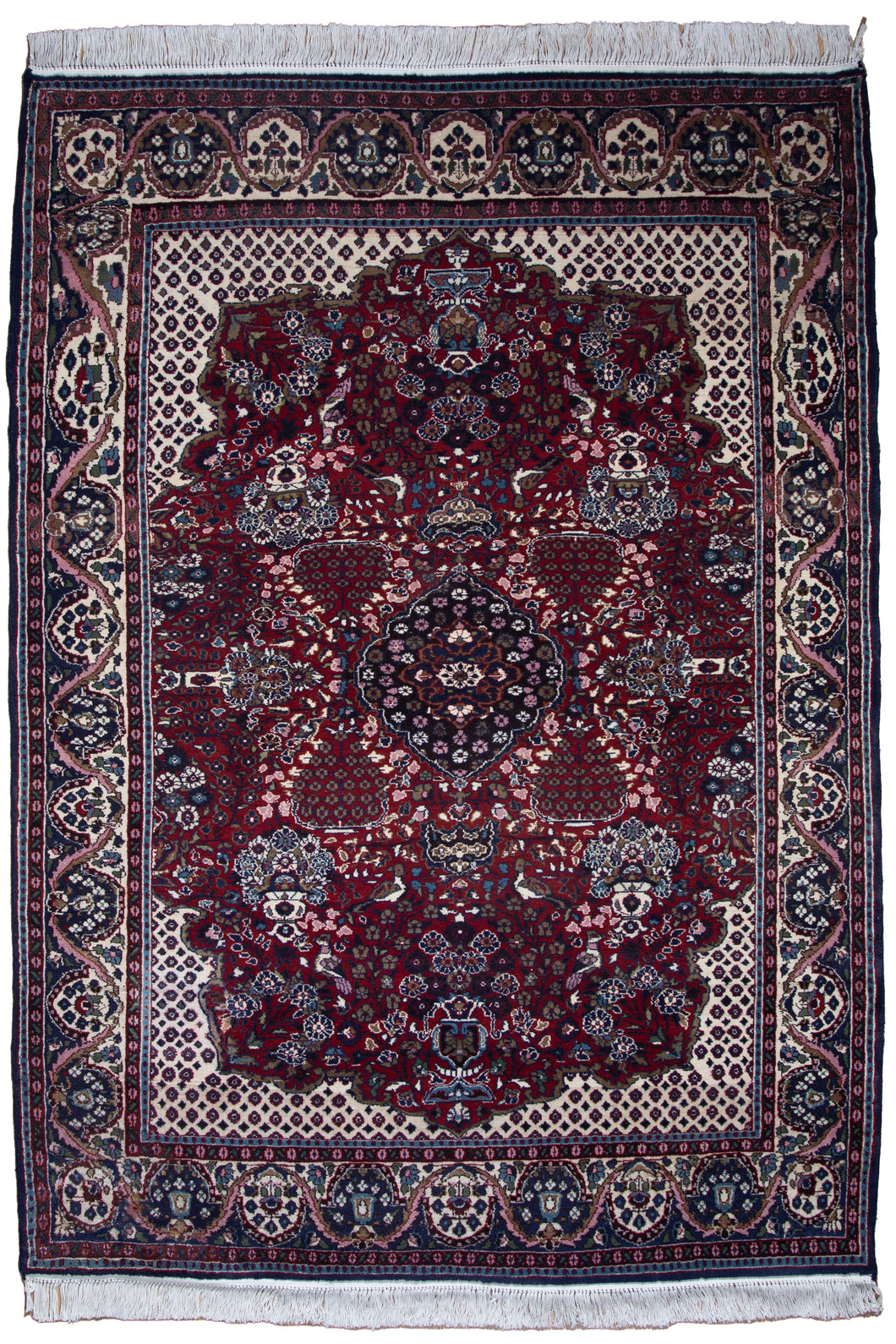 Vintage Kashmiri Medallion Wool Rug