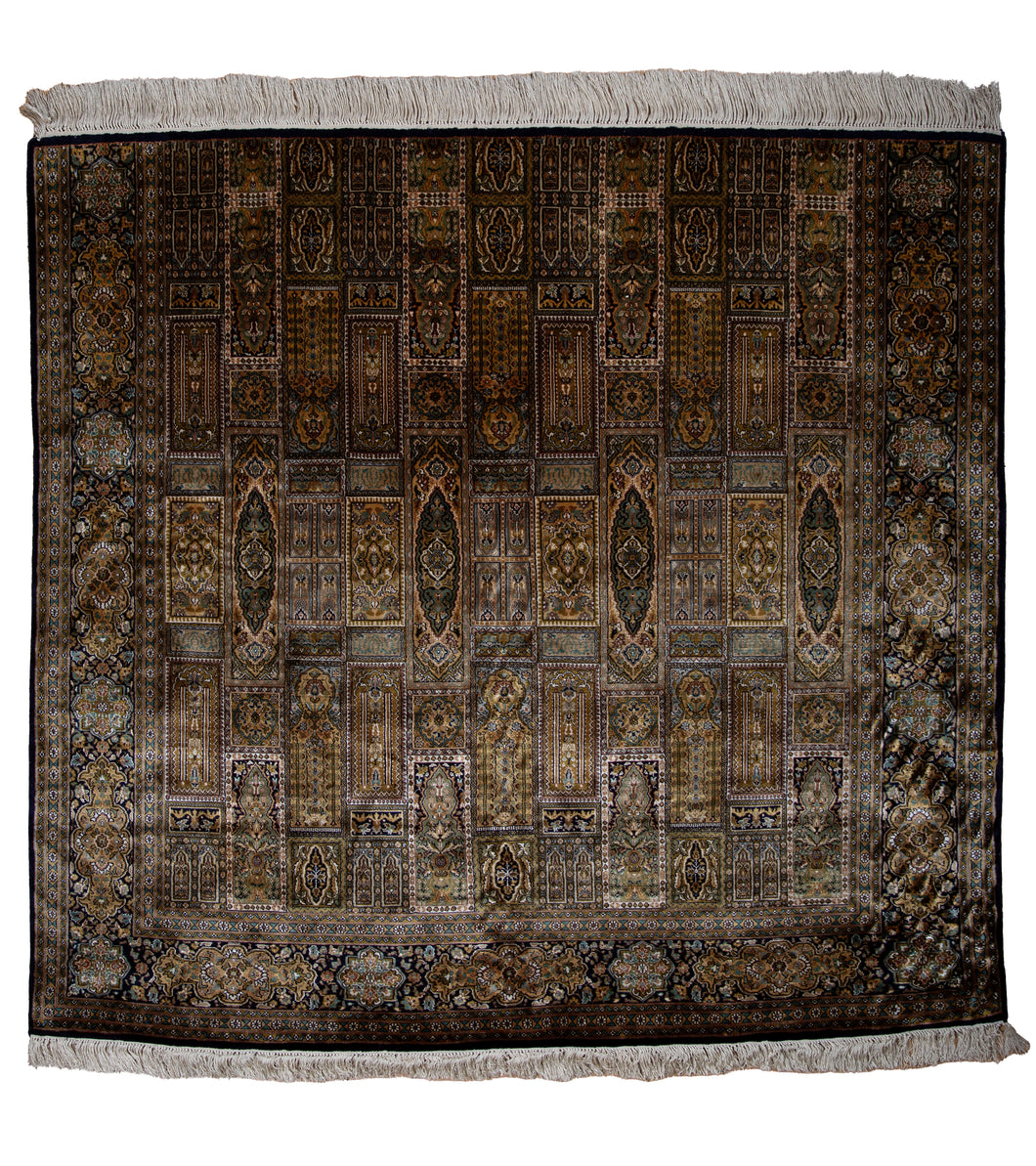 Imperial Arches – Kashmir Silk Rug by Ghulam Mohiudin Kumar