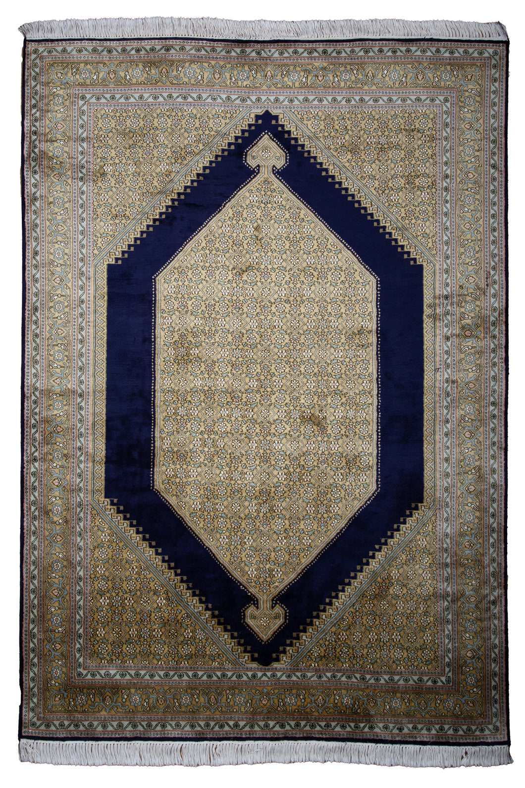 Royal Sapphire Kashmiri Silk Carpet