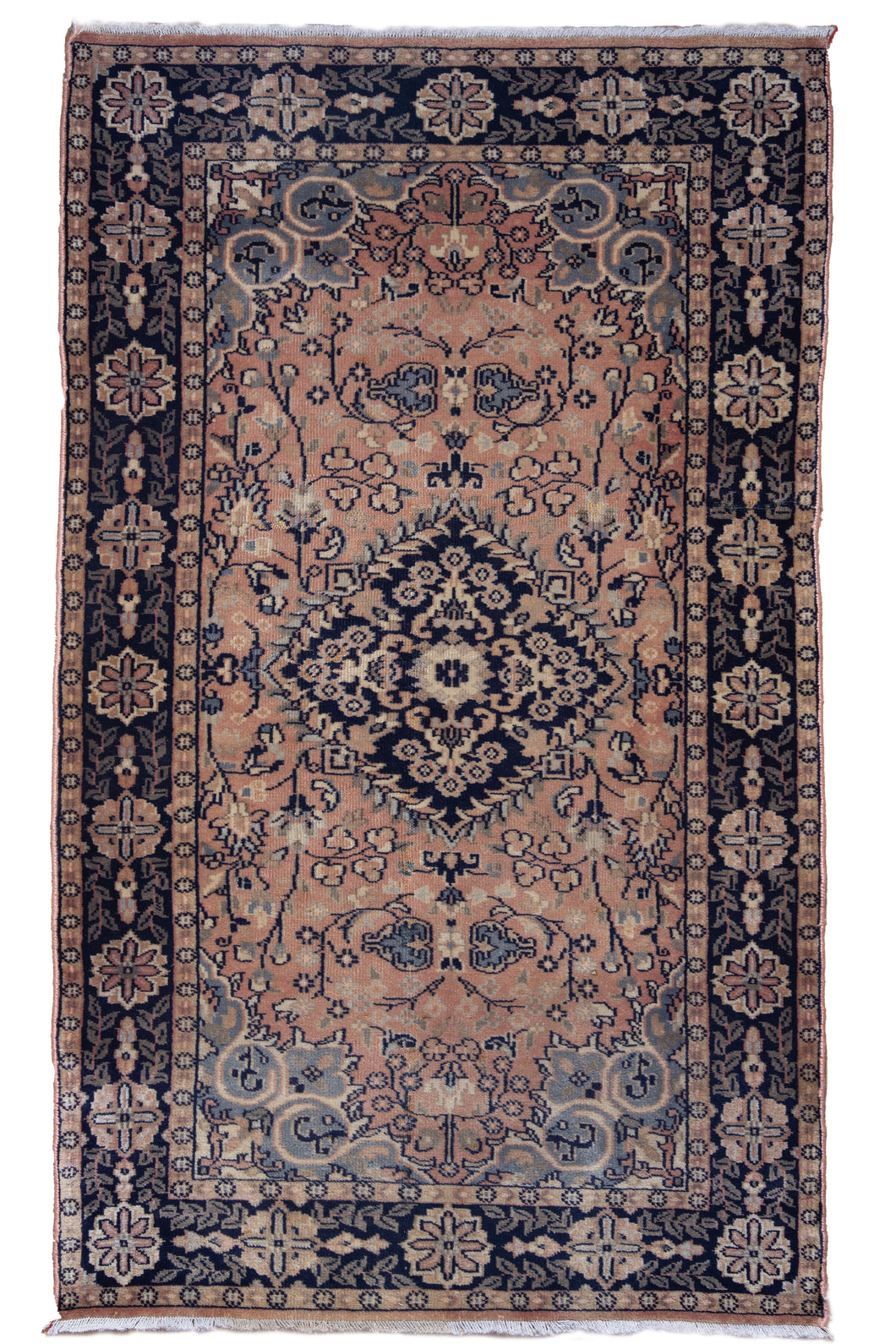 Blush Medallion Floral Wool Rug