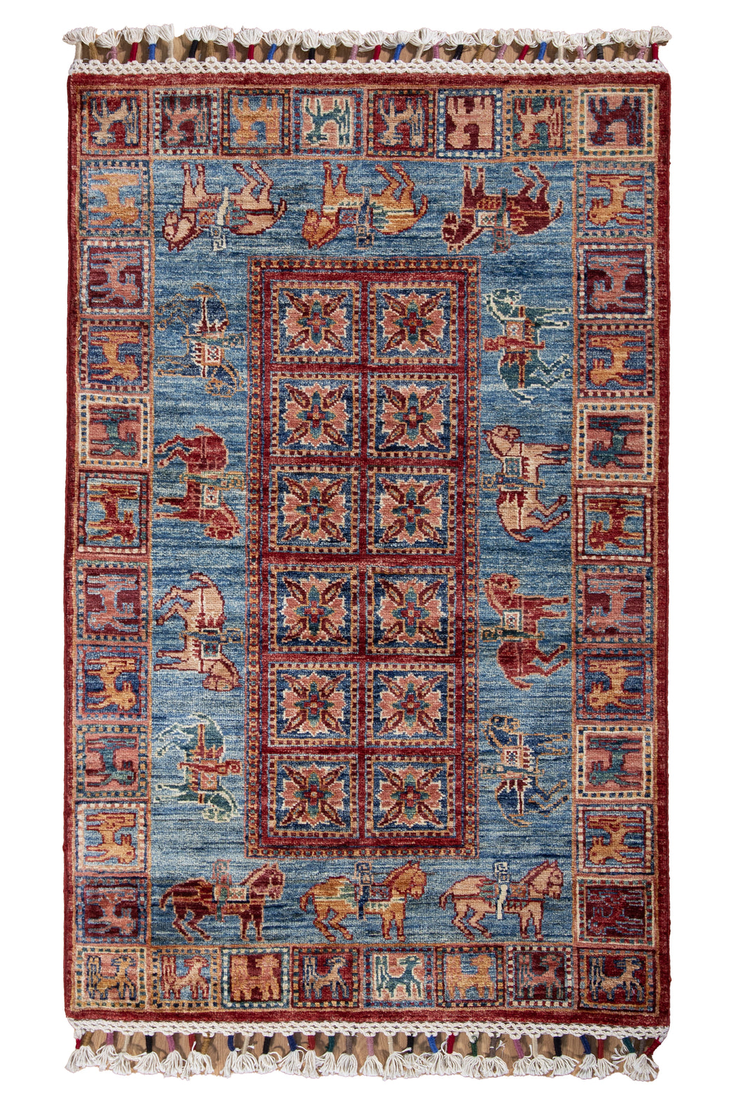 Tribal Horse Motif Afghan Zeigler Rug