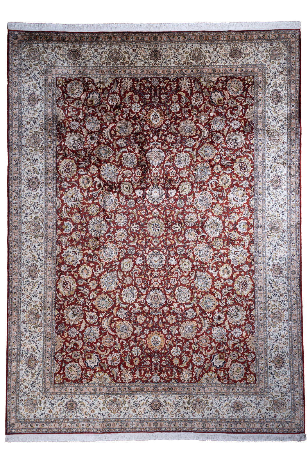 Crimson Bloom Shah Abbasi Silk Masterpiece