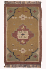 Load image into Gallery viewer, Tribal Motif Handwoven Wool Dhurrie
