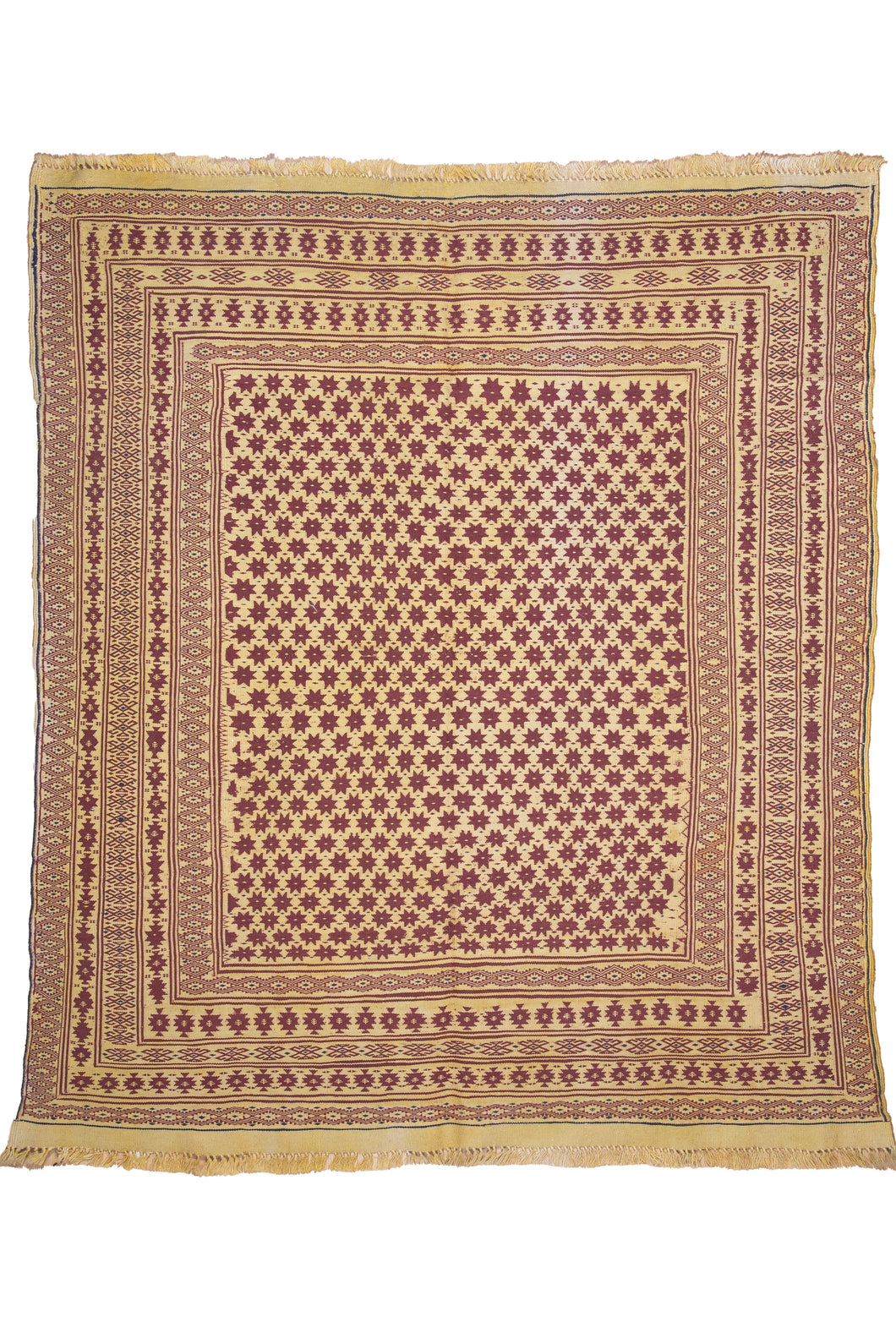 Sunburst Pattern Tribal Afghan Kilim