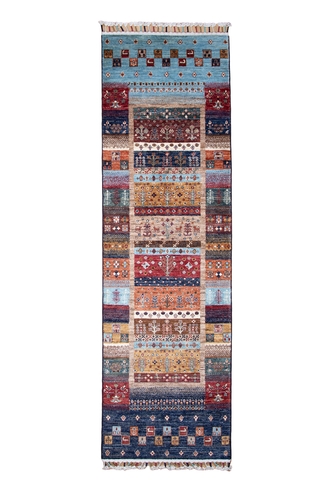 Color-Block Tribal Zeigler Afghan Runner