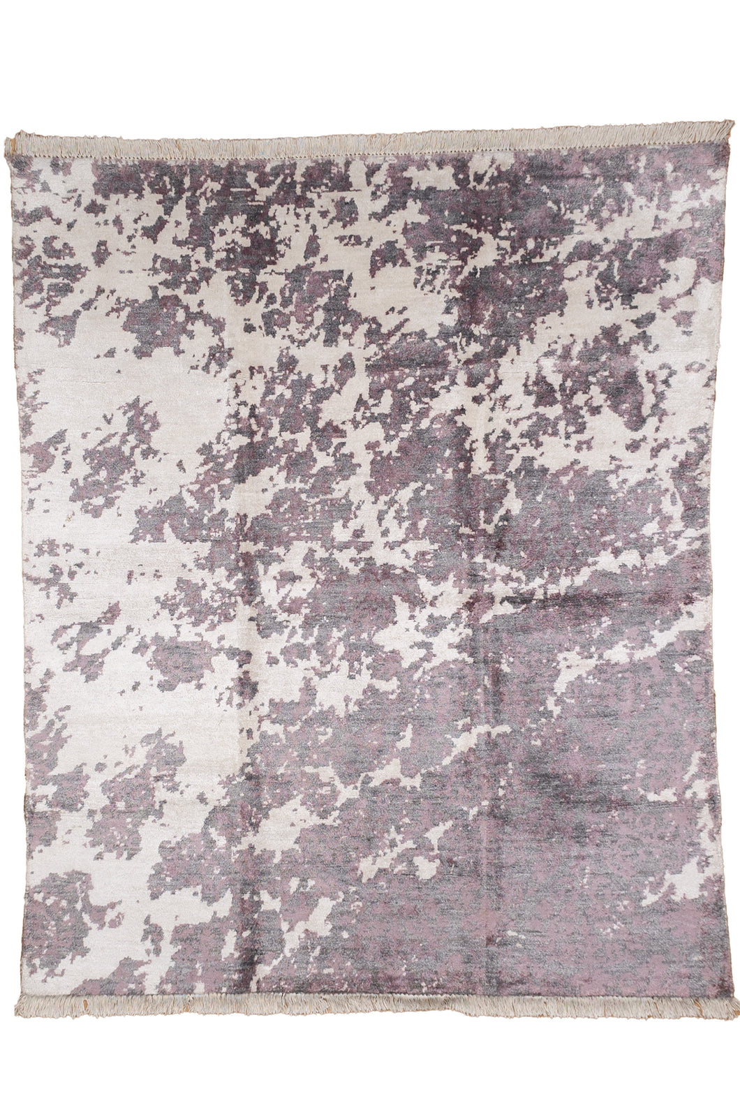 Ivory Mist Abstract Silk Rug