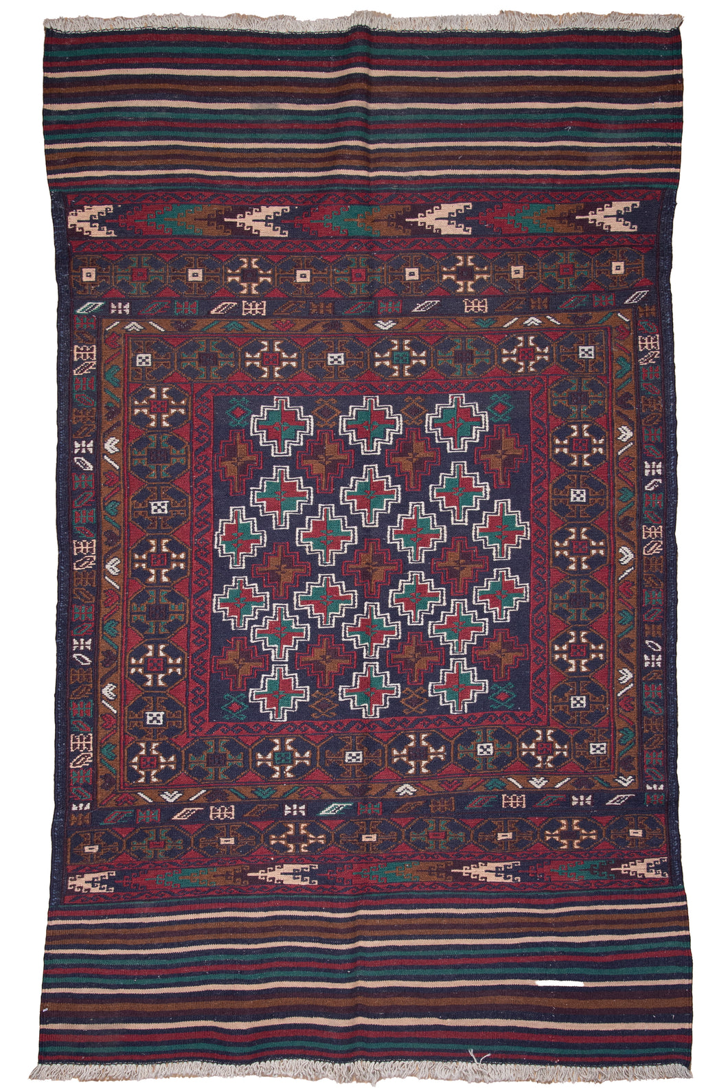 Striped Tribal Afghan Maliki Kilim