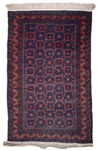 Load image into Gallery viewer, Deep Crimson Geometric Turkman Rug
