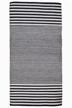 Load image into Gallery viewer, Classic Monochrome Striped Wool Dhurrie
