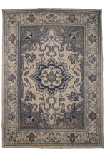 Load image into Gallery viewer, Monochrome Floral Indo Kashan Rug

