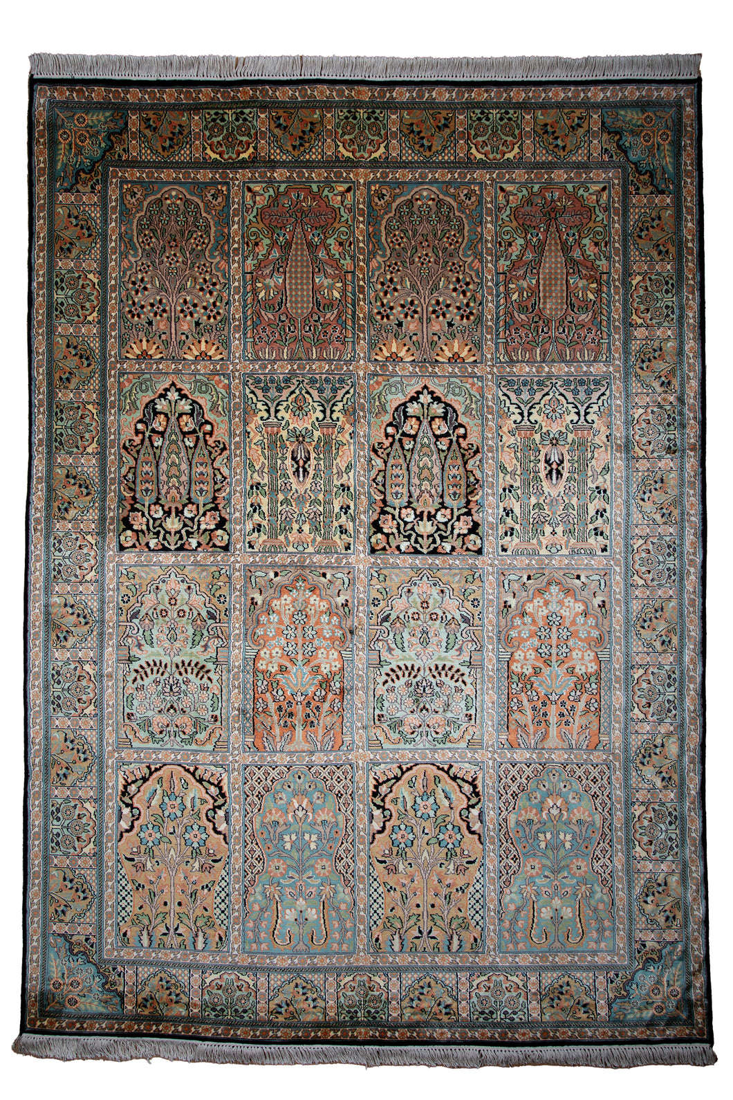 Mughal Garden Kashmiri Silk Tapestry