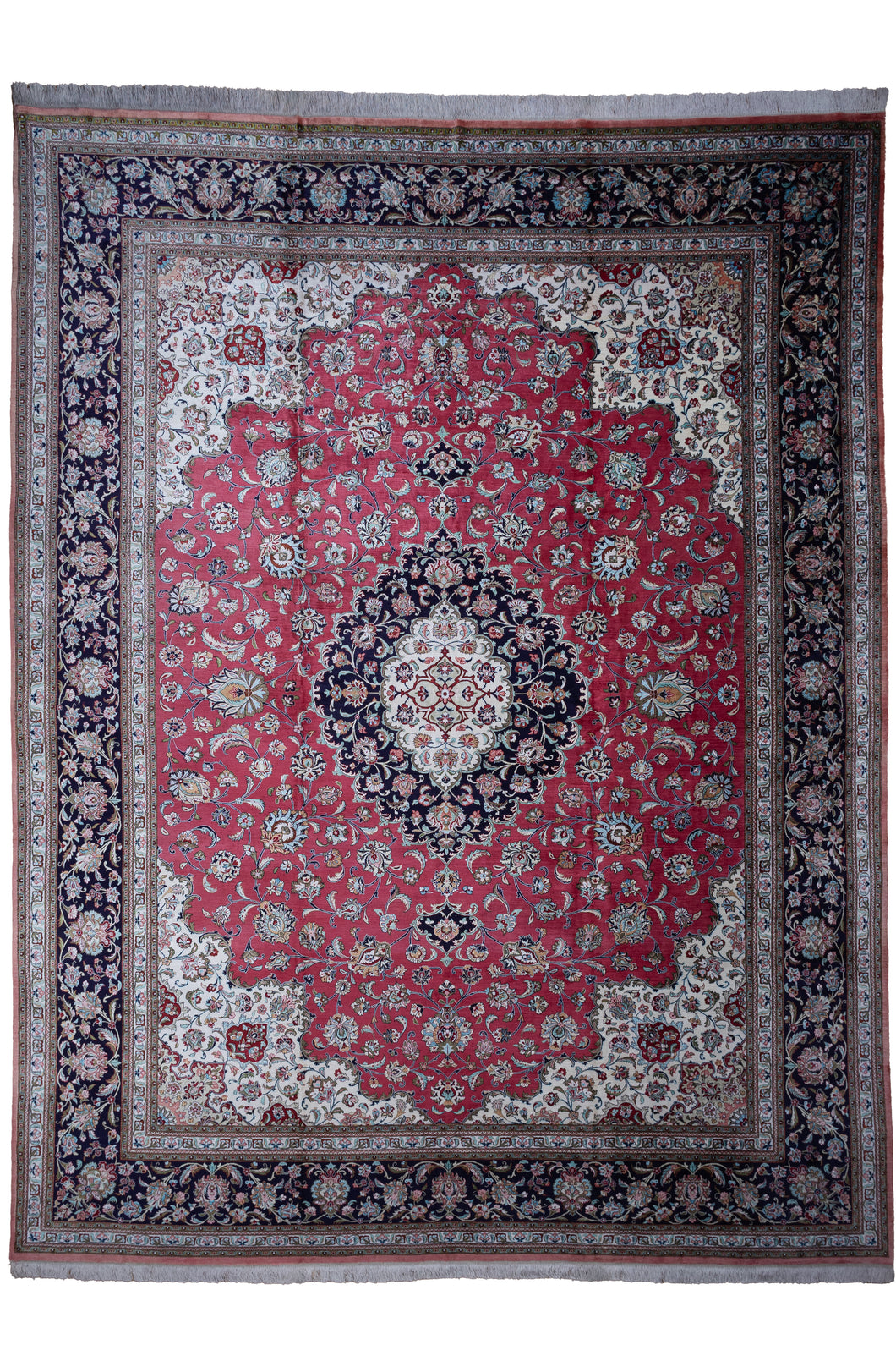 Rare Vintage Qom Silk Persian Rug