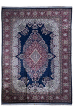 Load image into Gallery viewer, Royal Blue Faux Silk Indian Rug
