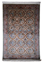 Load image into Gallery viewer, Rare Floral Medallion Kashmiri Silk Rug

