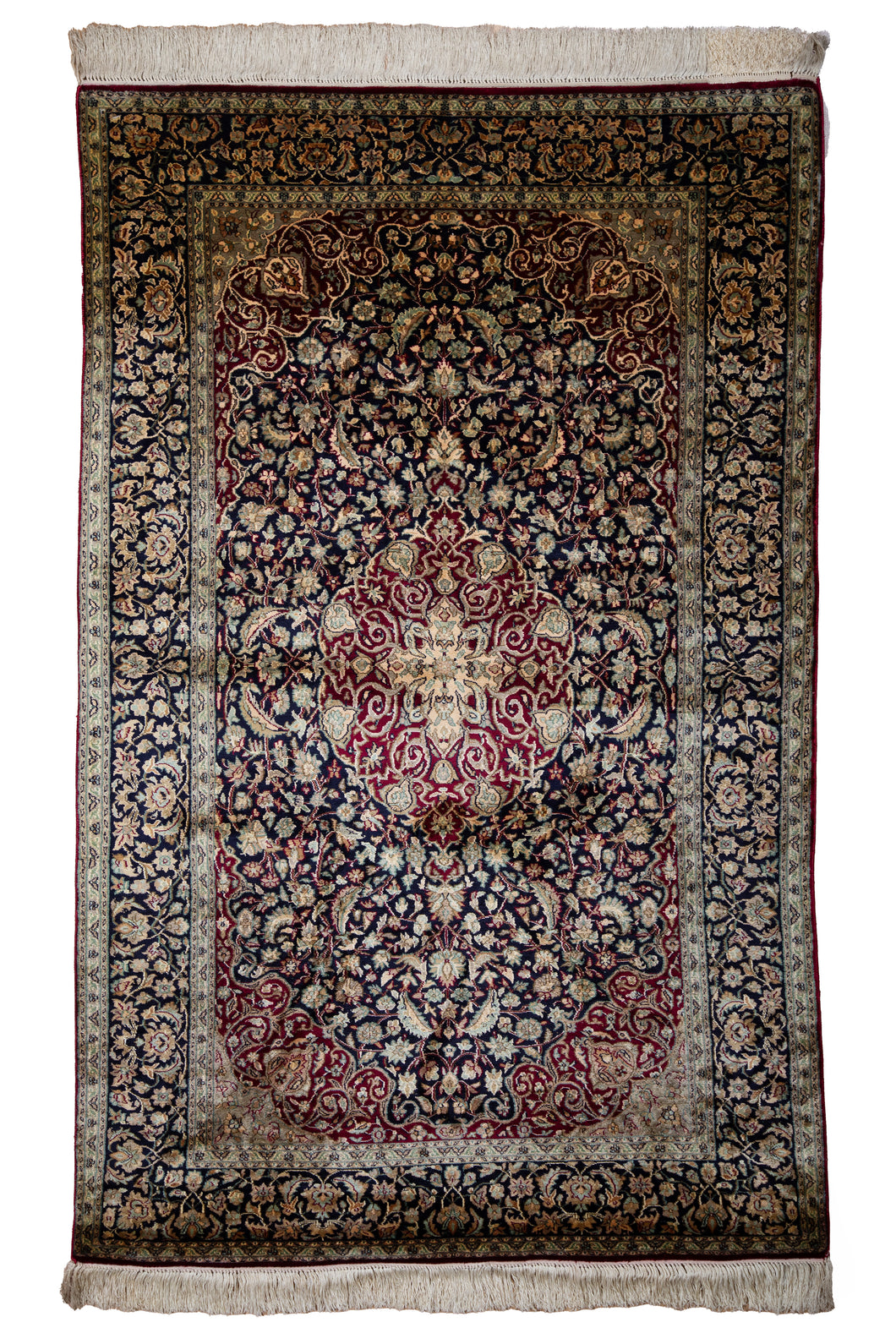 Imperial Ruby Kashmiri Silk Masterpiece