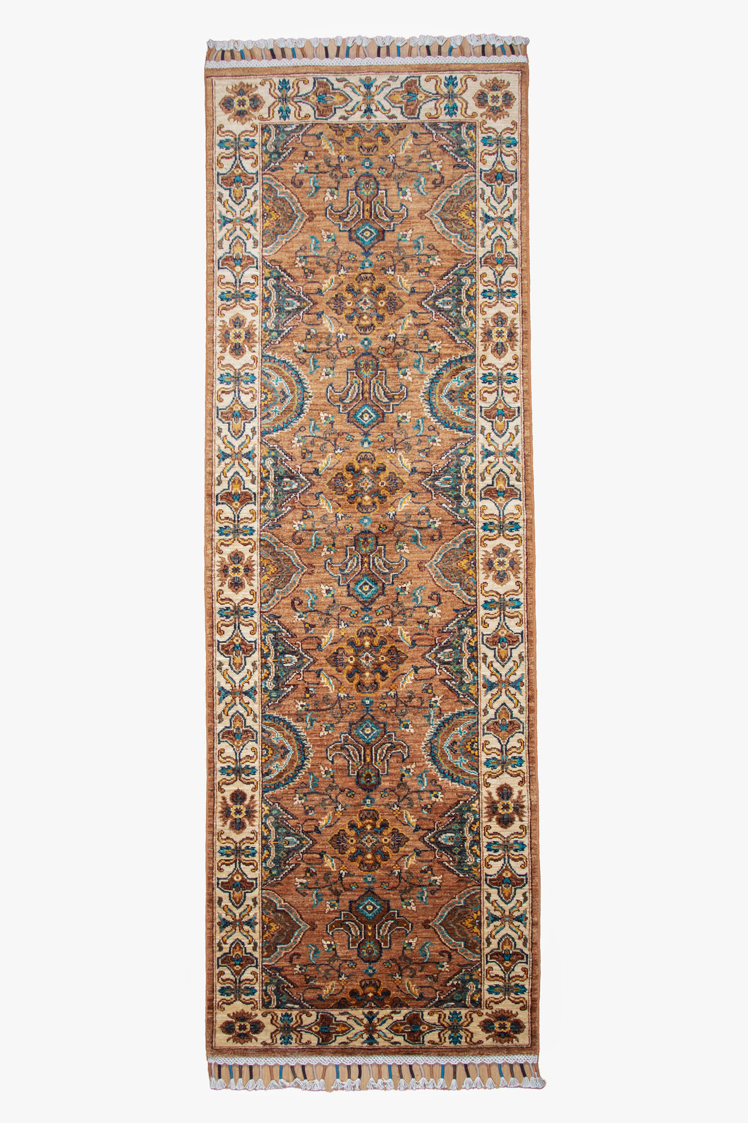 Rust Coral Medallion Afghan Ziegler Runner