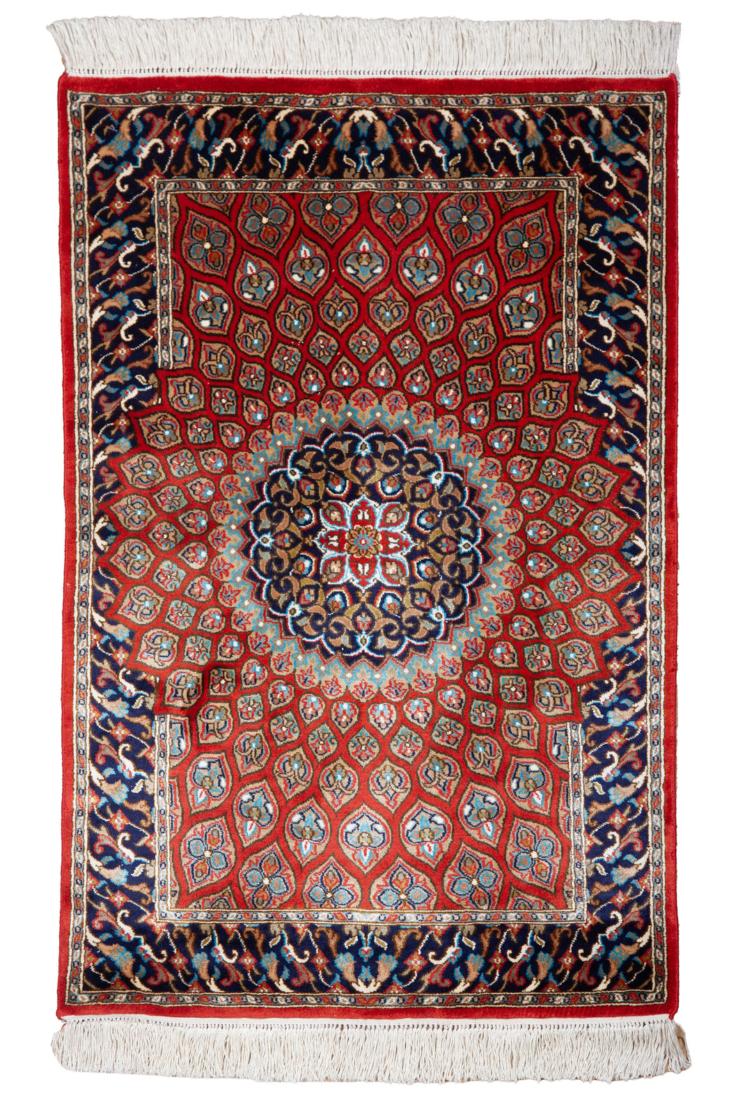 Imperial Red Kashmiri Silk Medallion