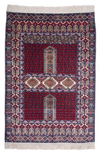 Load image into Gallery viewer, Vintage War Motif Wool Prayer Rug
