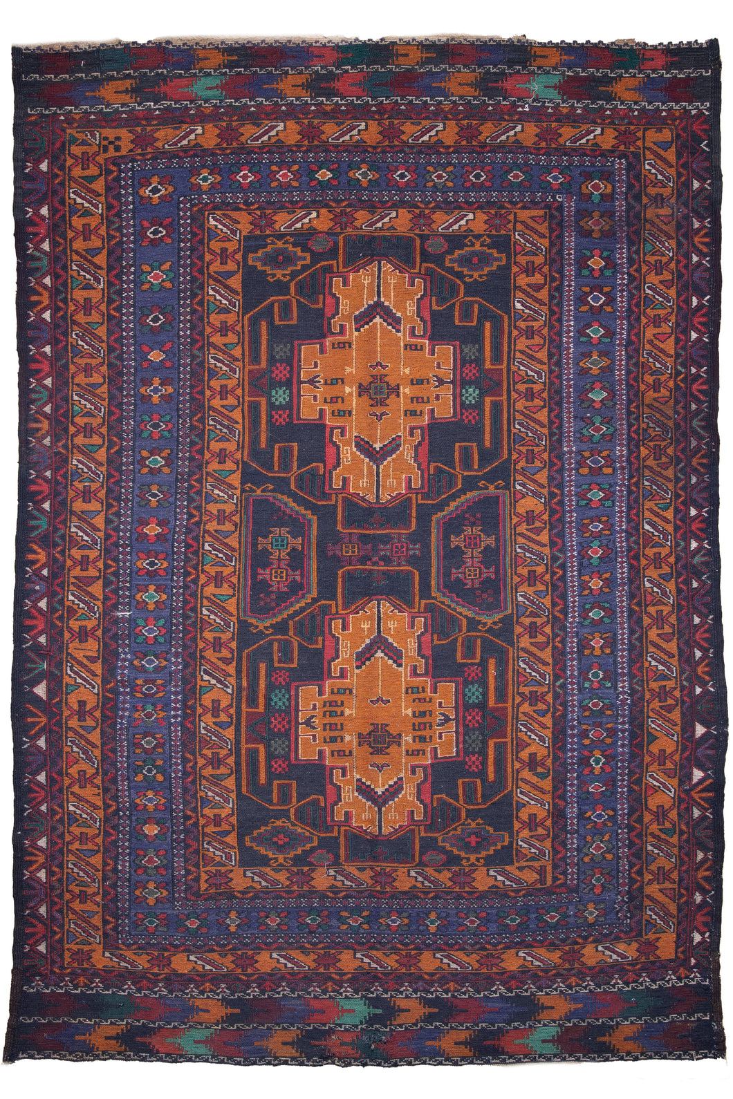 Vintage Tribal Striped Maliki Kilim