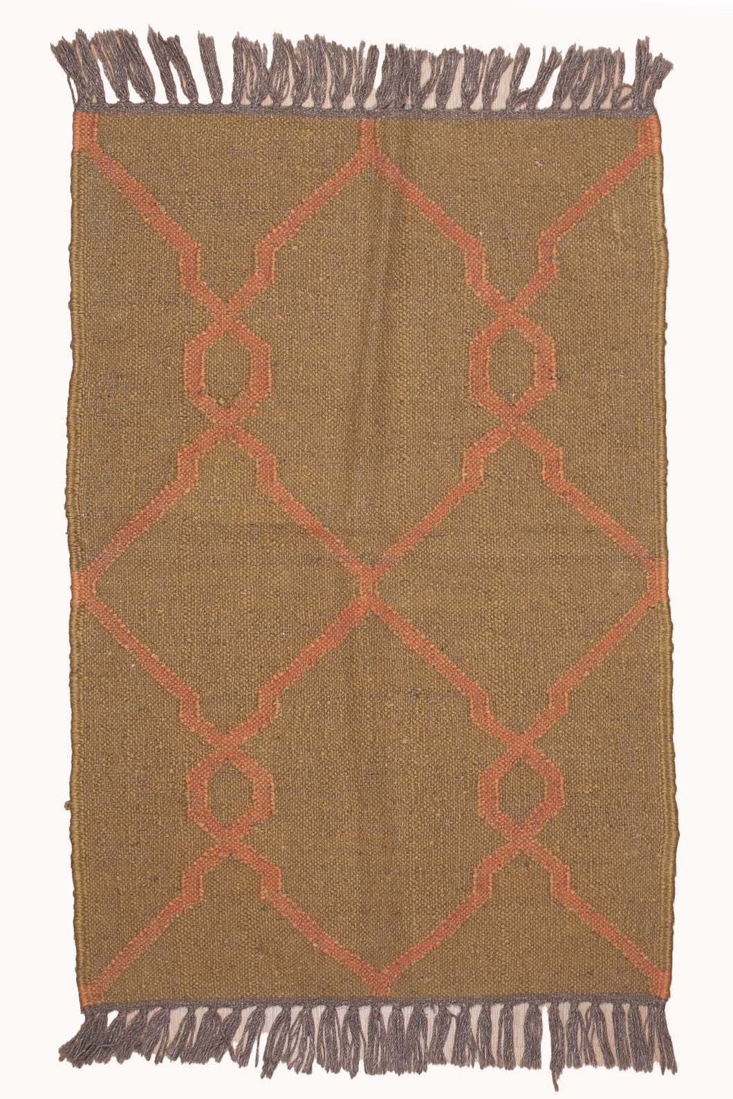 Amber Lattice Pattern Jute Dhurrie