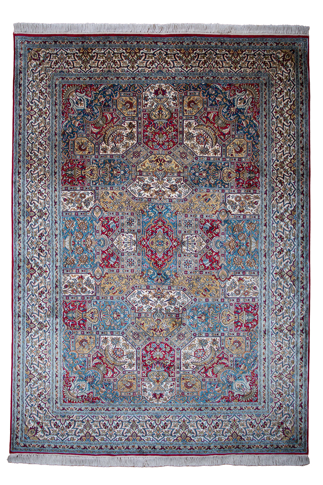 Mughal Garden Kashmiri Silk Rug