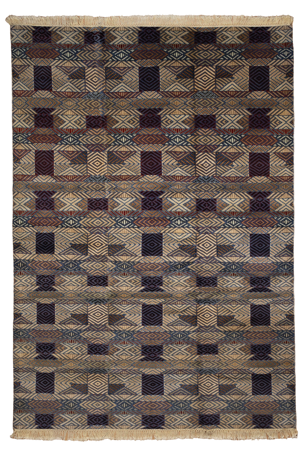 Tribal Geometry Indian Wool Rug