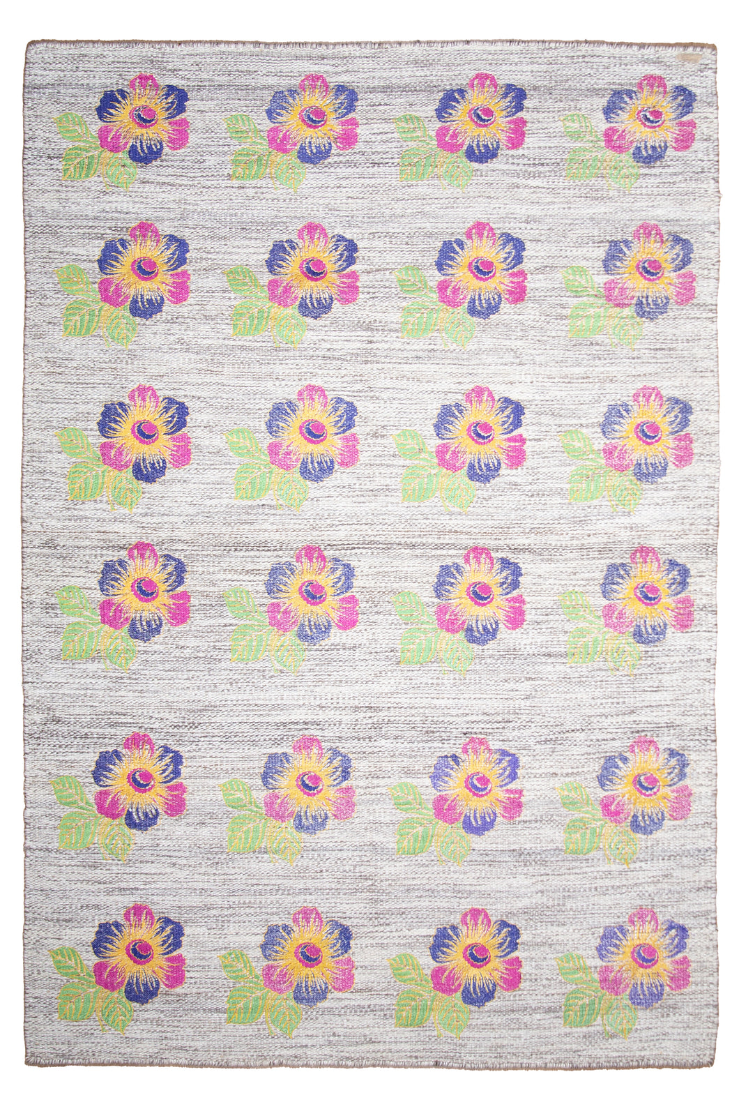 Floral Radiance Wool Zari Dhurrie