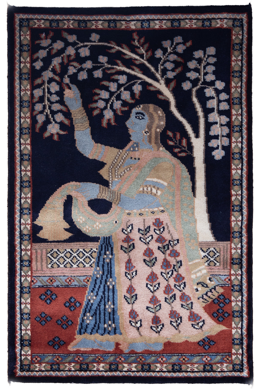 Regal Rajasthani Lady Wool Rug