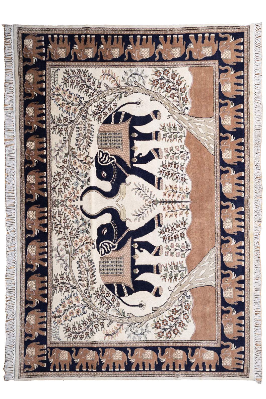 Majestic Handwoven Elephant Wool Rug