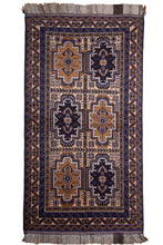 Load image into Gallery viewer, Golden Indigo Baluchi Wool Rug
