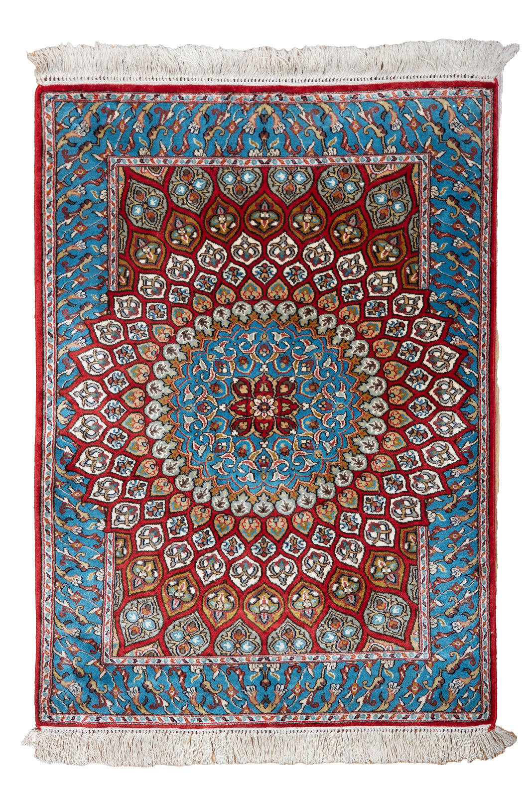 Radiant Medallion Kashmiri Silk Carpet