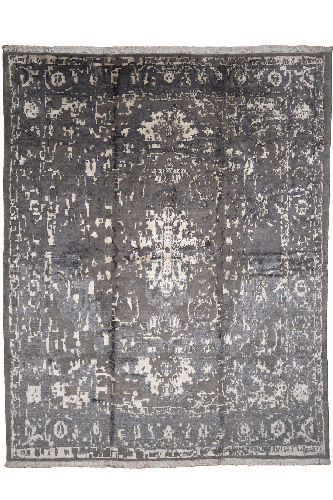 Charcoal Mist Silk and Wool Rug