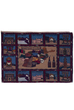 Load image into Gallery viewer, Heritage Map Afghan Pictorial Rug
