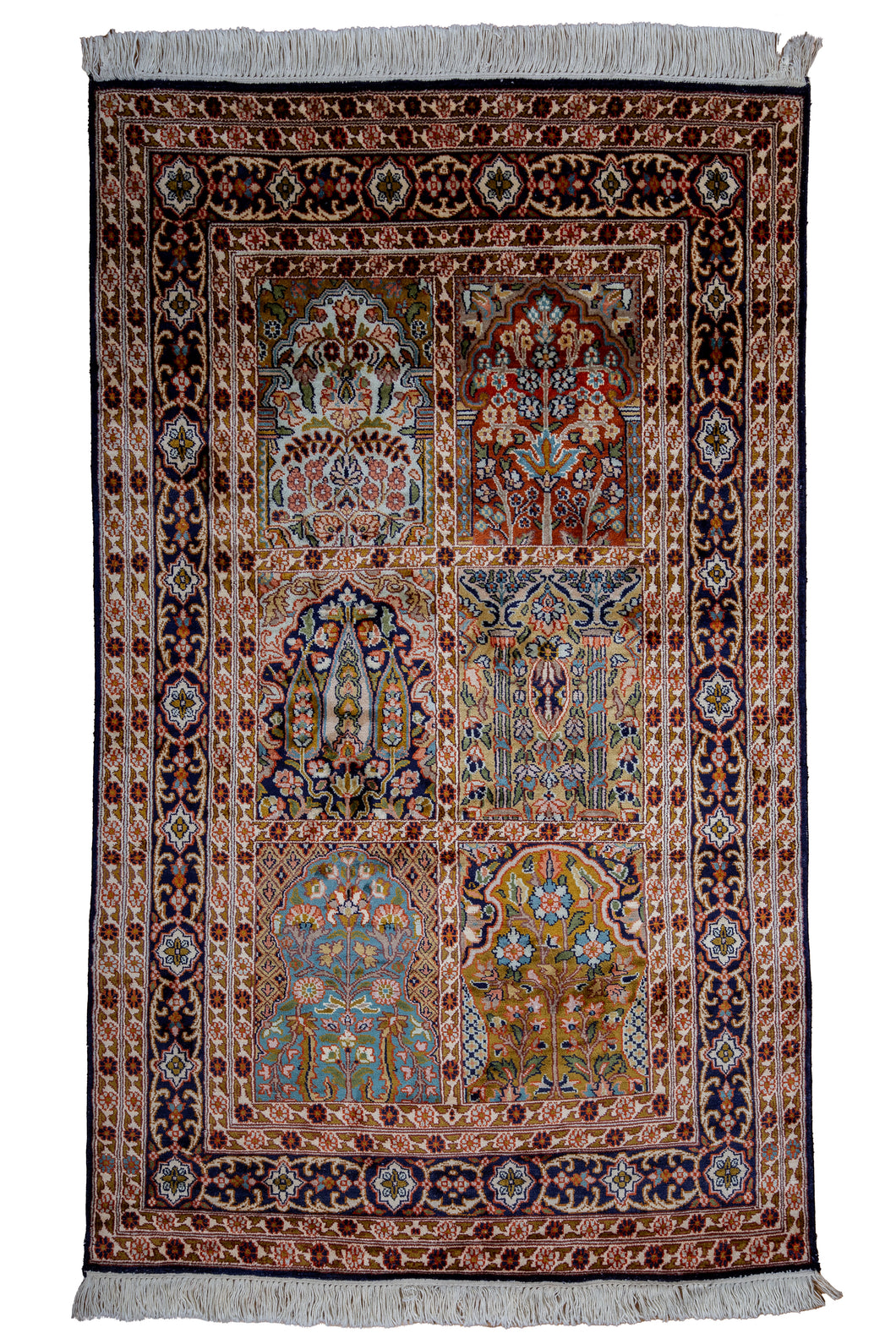 Garden Panel Pure Silk Kashmiri Rug