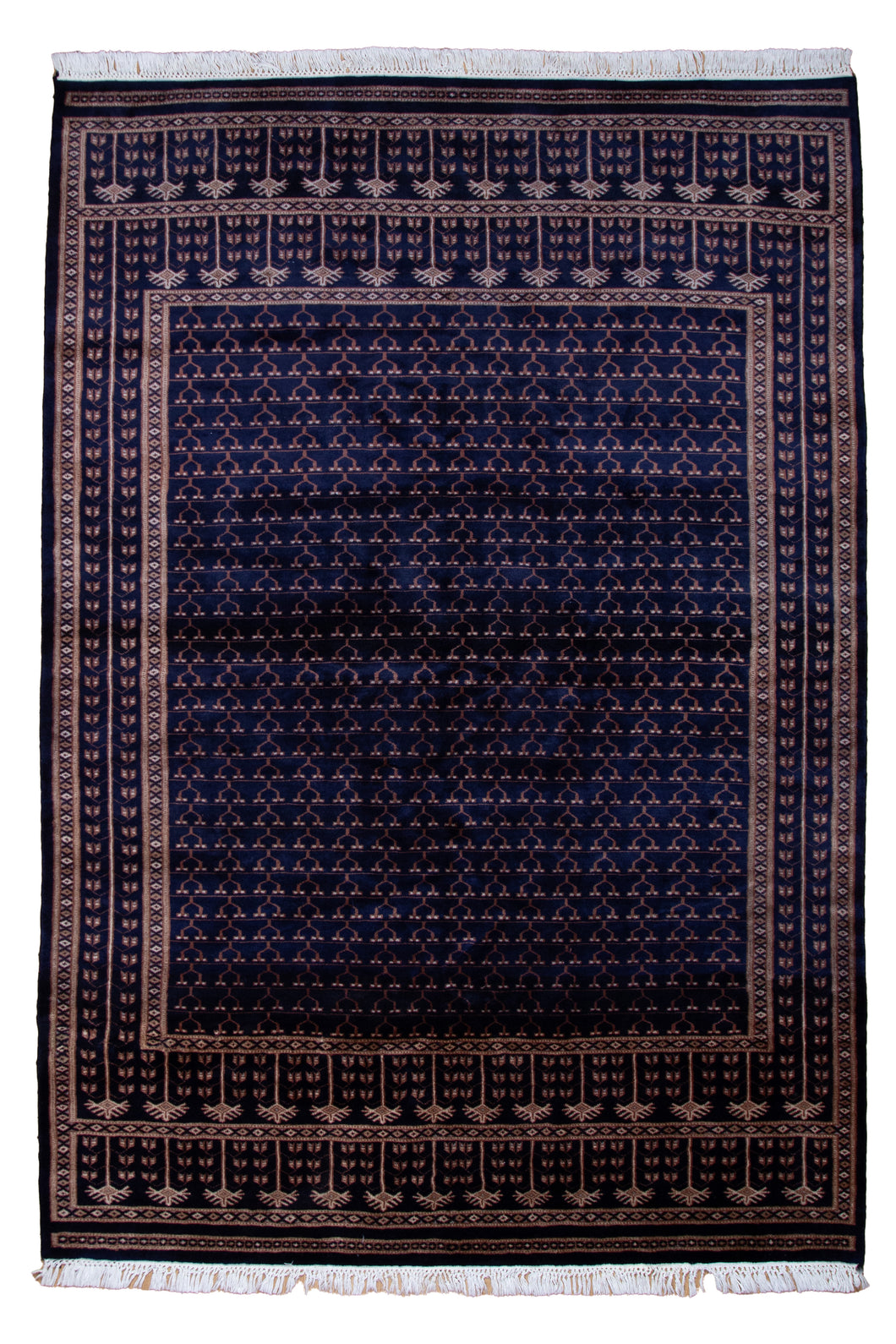 Indo Kashan Deep Indigo Wool Rug